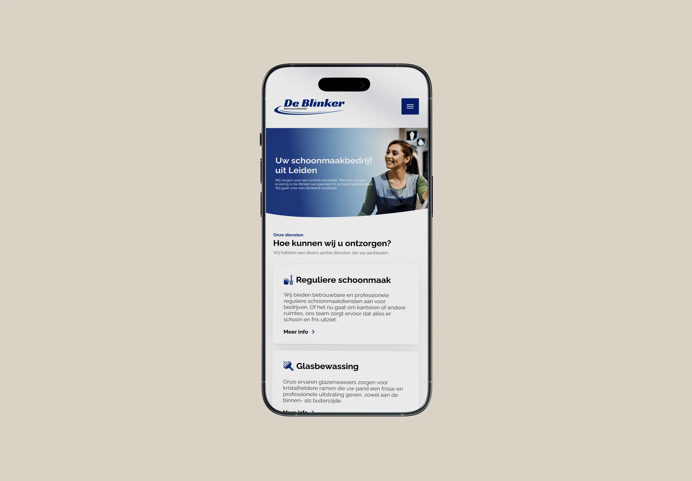 De Blinker responsive mobile design