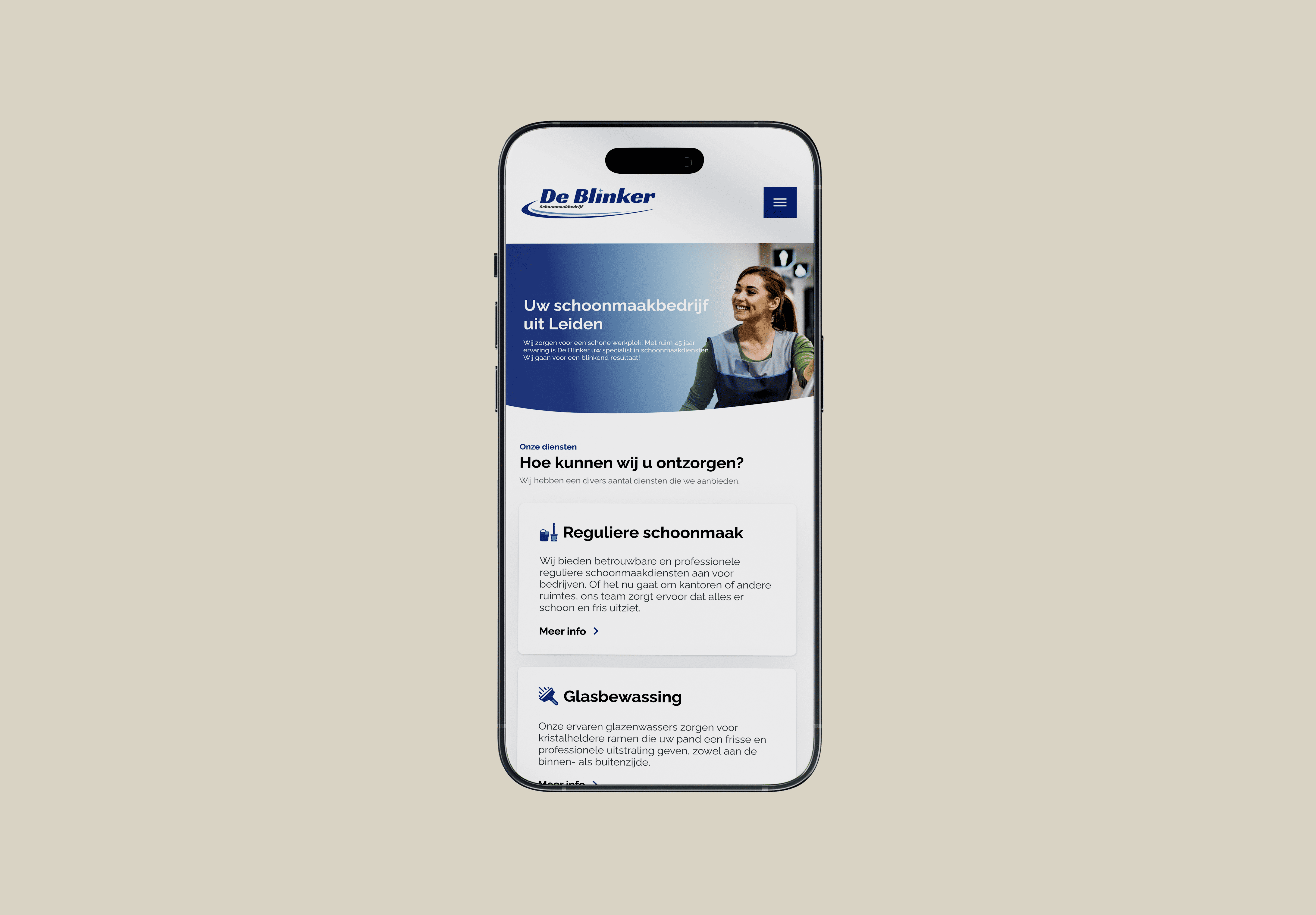 De Blinker responsive mobile design